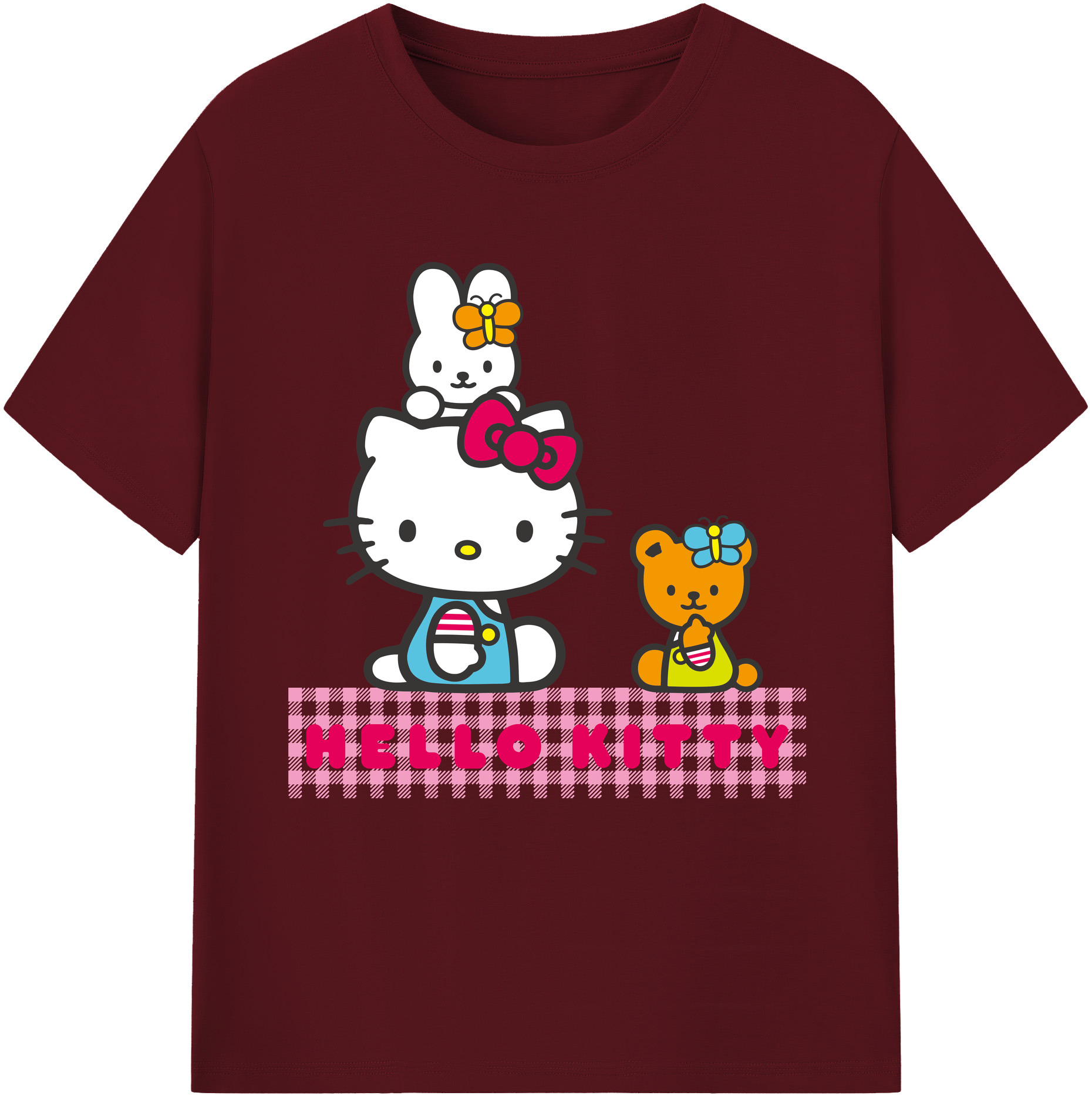 （画像用） Hello Kitty ハローキティ 綿100％半袖Tシャツ（フロントプリント）